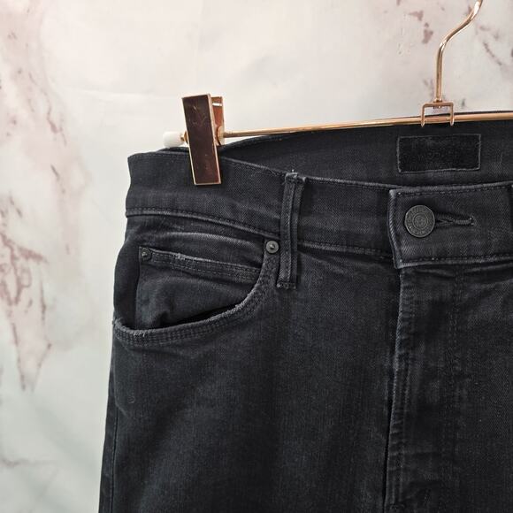 Mother Jeans Womens 26 Black High Rise Stunner Double Zip Ankle Step Fray Guilty - Picture 2 of 13